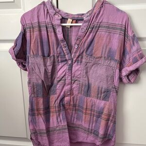 Pilcro Purple Plaid Button-Up Shirt